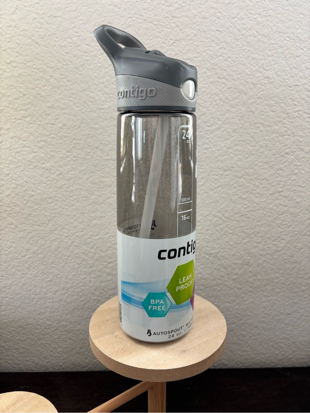 NWT Contigo Autospout Addison Water Bottle Smoke Gray 24 oz